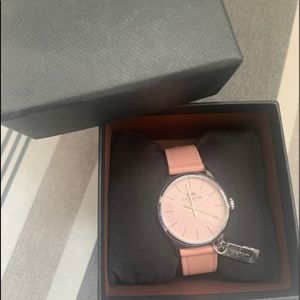 COPY - Pink Coach Leather Strap Watch